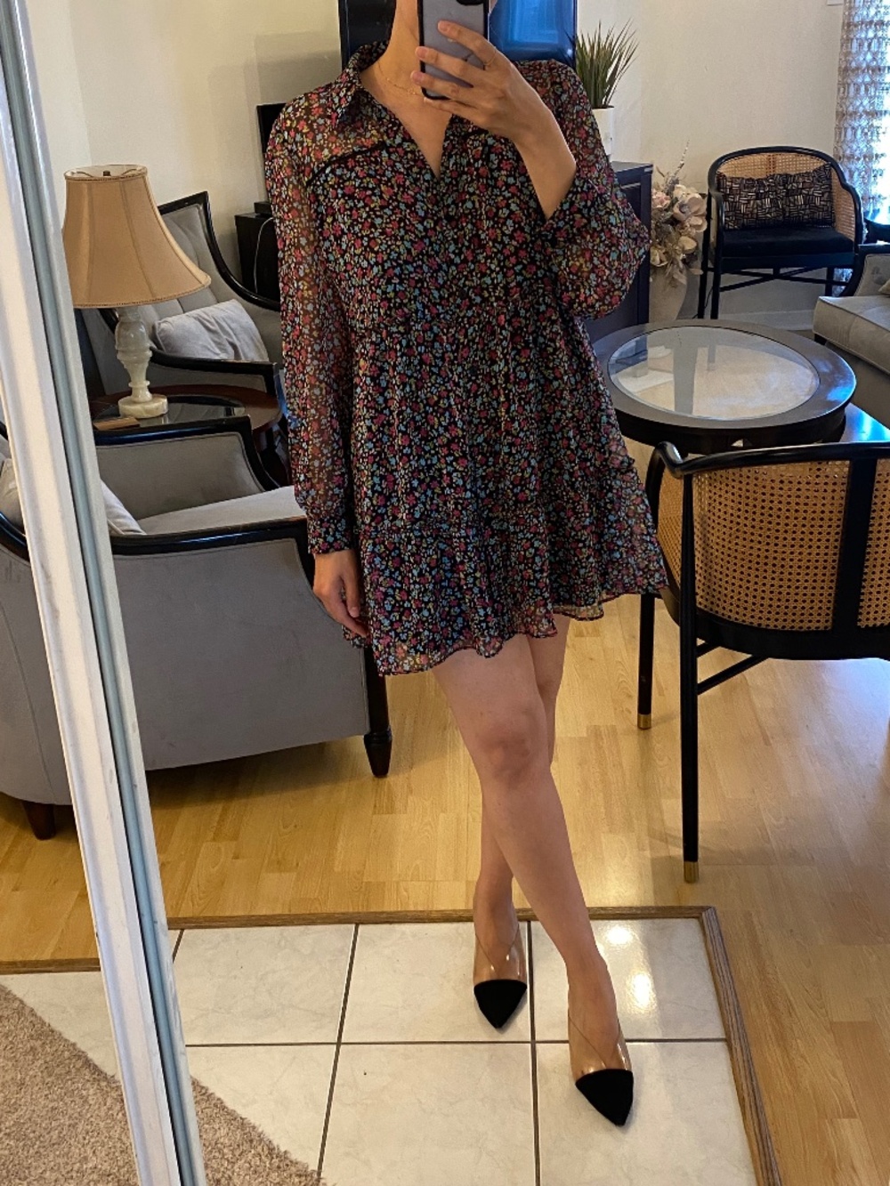 Zara Flowy Flowery Dress - Size Large (L)